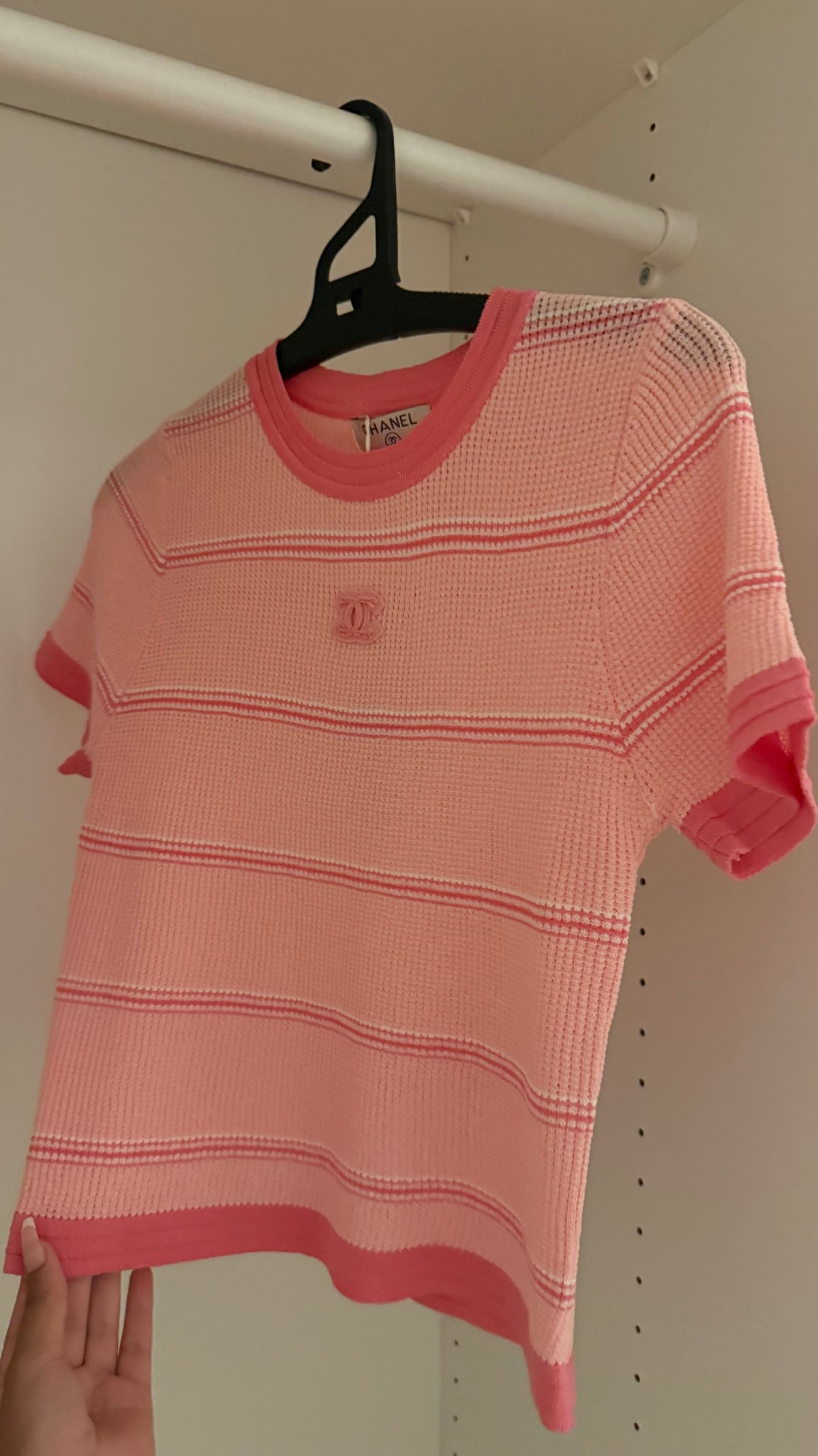 T-shirt rayé rose